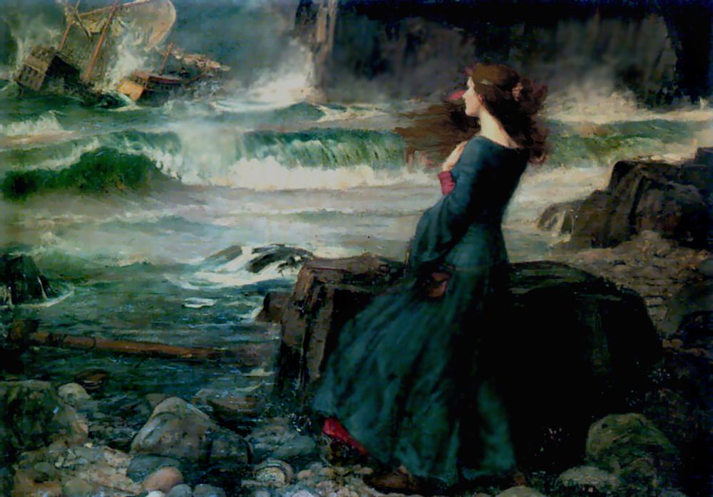 Miranda in Shakespeare's The Tempest as painted by John William Waterhouse